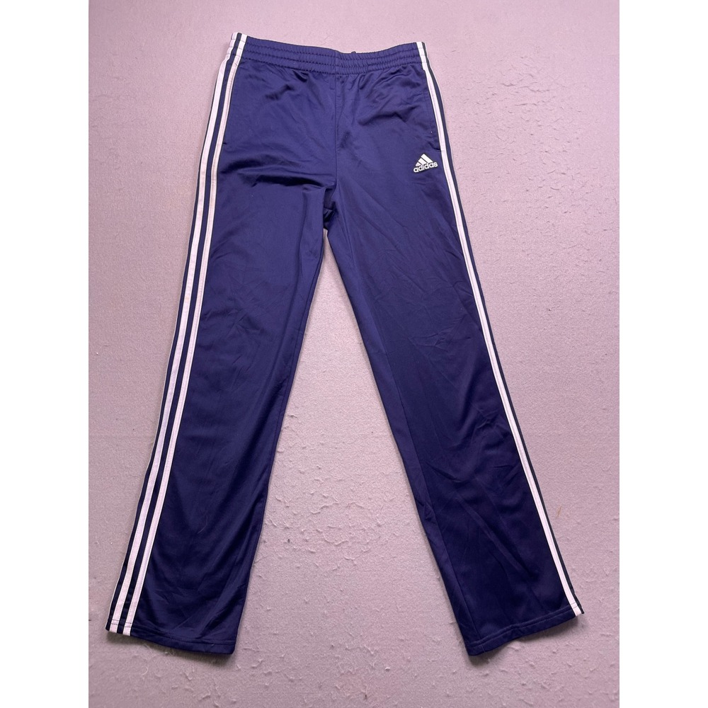 Adidas Track Pants Polyester Navy Blue White XL (18/20) Youth Boys